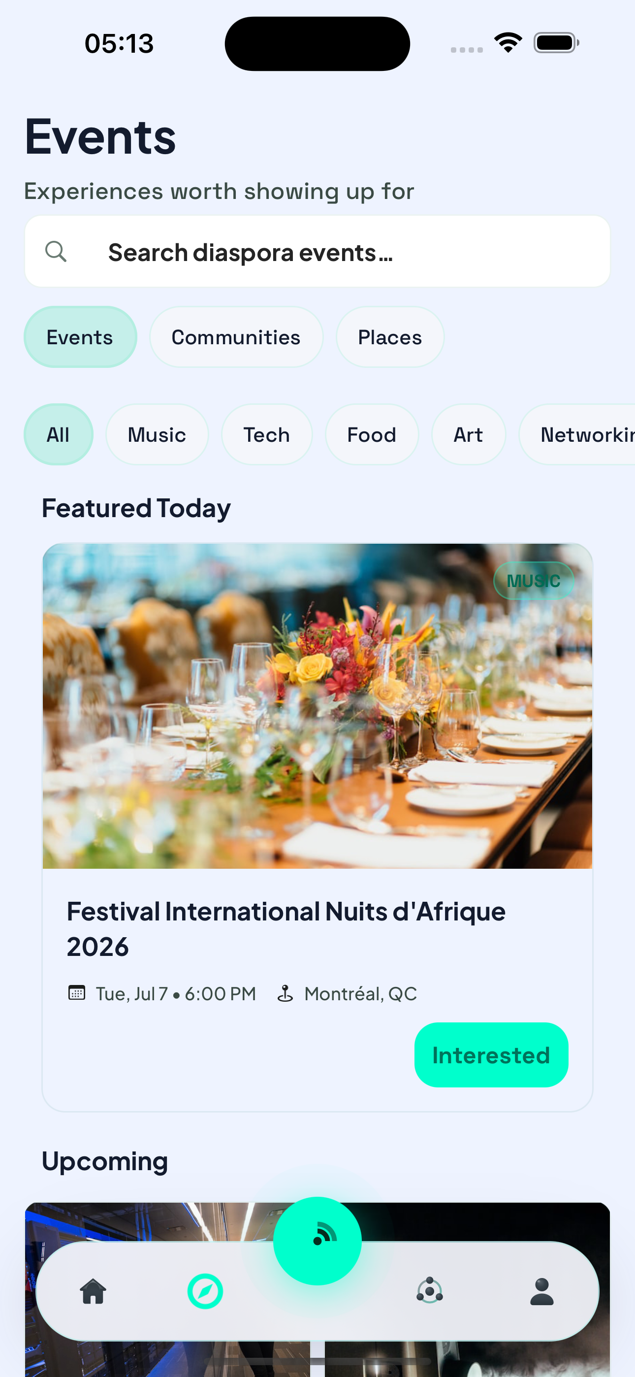 Event discovery interface